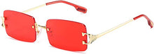 Load image into Gallery viewer, Sunglasses 90s Frameless Rectangle Tinted Lens Eyewear Candy Color Glasses for Women Men
