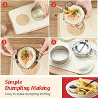 Ravioli Stamp Maker Cutter Round Shapes Mold with Wooden Handle with Dumplings Maker Sets (6 or 5 Pack)