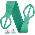 Silicone Bath Body Brush 35.5 inch Sword Handle Back Scrubber for Shower, Exfoliating Lengthen, Easy to Clean, Lathers Well, Eco Friendly, Long Lasting, Comfortable Massage for Shower (Green)