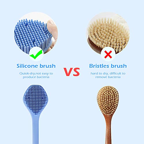 Silicone Body Scrubber, Long Handle Back Scrubber for Shower, Silicone Body Brush，Shower Scrubber For Body, Shower Srush Back Brush Body Exfoliator
