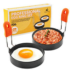 Stainless Steel Egg Rings, Round Breakfast Household Mold Tool Cooking, Non Stick Circle Shaper Egg Rings For Frying Meat Pie, Sandwiches, Egg Maker Molds Set (2 Pack)