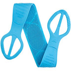 [Upgraded] Meidong Silicone Bath Body Brush 35.5 inch Sword Handle Back Scrubber for Shower, Exfoliating Lengthen, Easy to Clean, Lathers Well, Eco Friendly, Comfortable Massage for Shower (Blue)