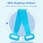 Silicone Bath Body Brush, Exfoliating Lengthen Silicone Body Back Scrubber, Easy to Clean, Lathers Well, Eco Friendly, Long Lasting, Comfortable Massage for Shower (Blue)