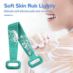 Silicone Bath Body Brush, Exfoliating Lengthen Silicone Body Back Scrubber, Easy to Clean, Lathers Well, Eco Friendly, Long Lasting, Comfortable Massage for Shower