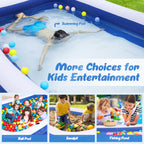 Inflatable Swimming Pool for Kids, 120"x72"x22" Full-Sized Family Swim & Ball Pool for 2 3 4 5 Years Old Kids and Adults, Summer Swim Center for Garden and Backyard