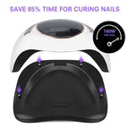 UV LED Nail Lamp - 180W Gel Nail Polish UV Light for Nail Dryer Curing Lamp Faster 4 Timer Setting Professional Portable Handle for Fingernail and Toenail Auto Sensor Nail Machine (180W)