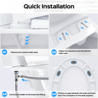 Bidet Toilet Seat Attachment, Non-Electric Self Cleaning Bidet with Posterior & Feminine Wash, Bidet for Toilet with Adjustable Water Pressure and Brass Inlet