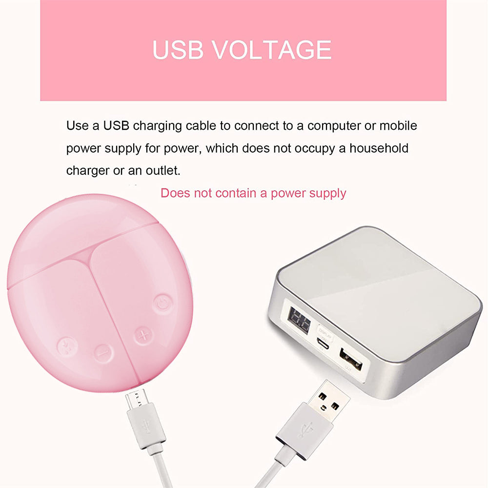 Electric Double Breastpump Portable Milk Saver - Handsfree Silicone Breastfeeding Pump Like a Comfort Massage, Baby Feeding and Breast Care, with USB Charging Cord (Pink)