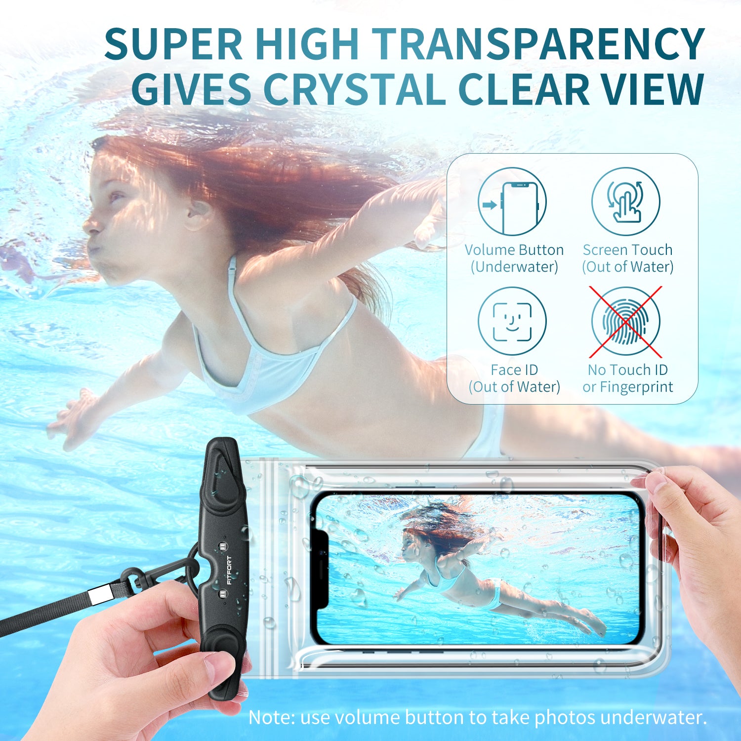 Universal Waterproof Phone Case Bag, FITFORT 4-Pack IPX8 Waterproof Phone Lanyard Pouch Compatible with iPhone 12/11 Pro Max/Pro/8 Plus, Galaxy S21/S20/S10/Note 20/10/9, OnePlus Phones up to 6.9"