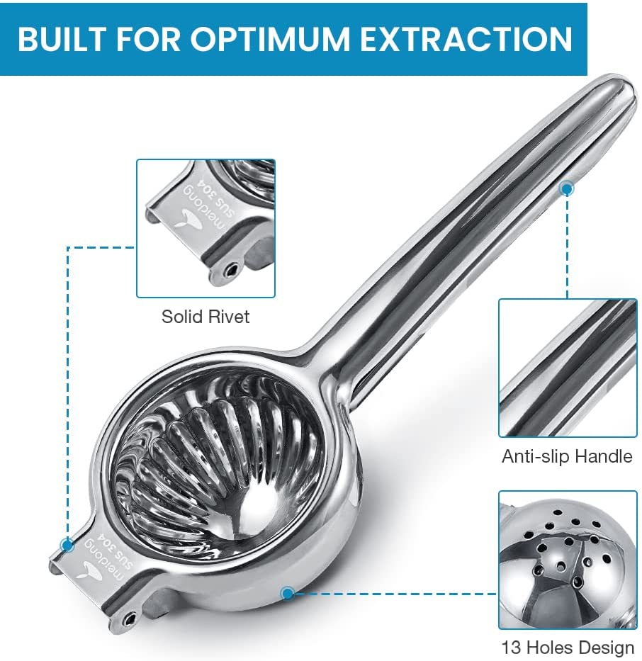 Lemon Squeezer Stainless Steel 304 Hand Press Juicer Manual Citrus for Juicing Lemon ＆ Limes, Vegetables