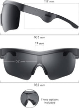 Load image into Gallery viewer, Sound Shades Smart Audio Sports Sunglasses with Lenses UV400 &amp; Bluetooth Connectivity, for Men&amp;Women, CVC 8.0 Noise Cancelling Clear Call, IP5 Waterproof, 5H for Travel/Sports, Black
