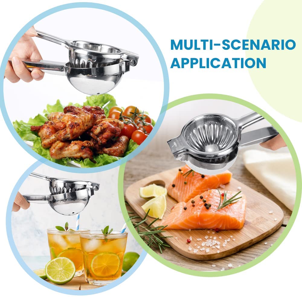 Lemon Squeezer Stainless Steel 304 Hand Press Juicer Manual Citrus for Juicing Lemon ＆ Limes, Vegetables