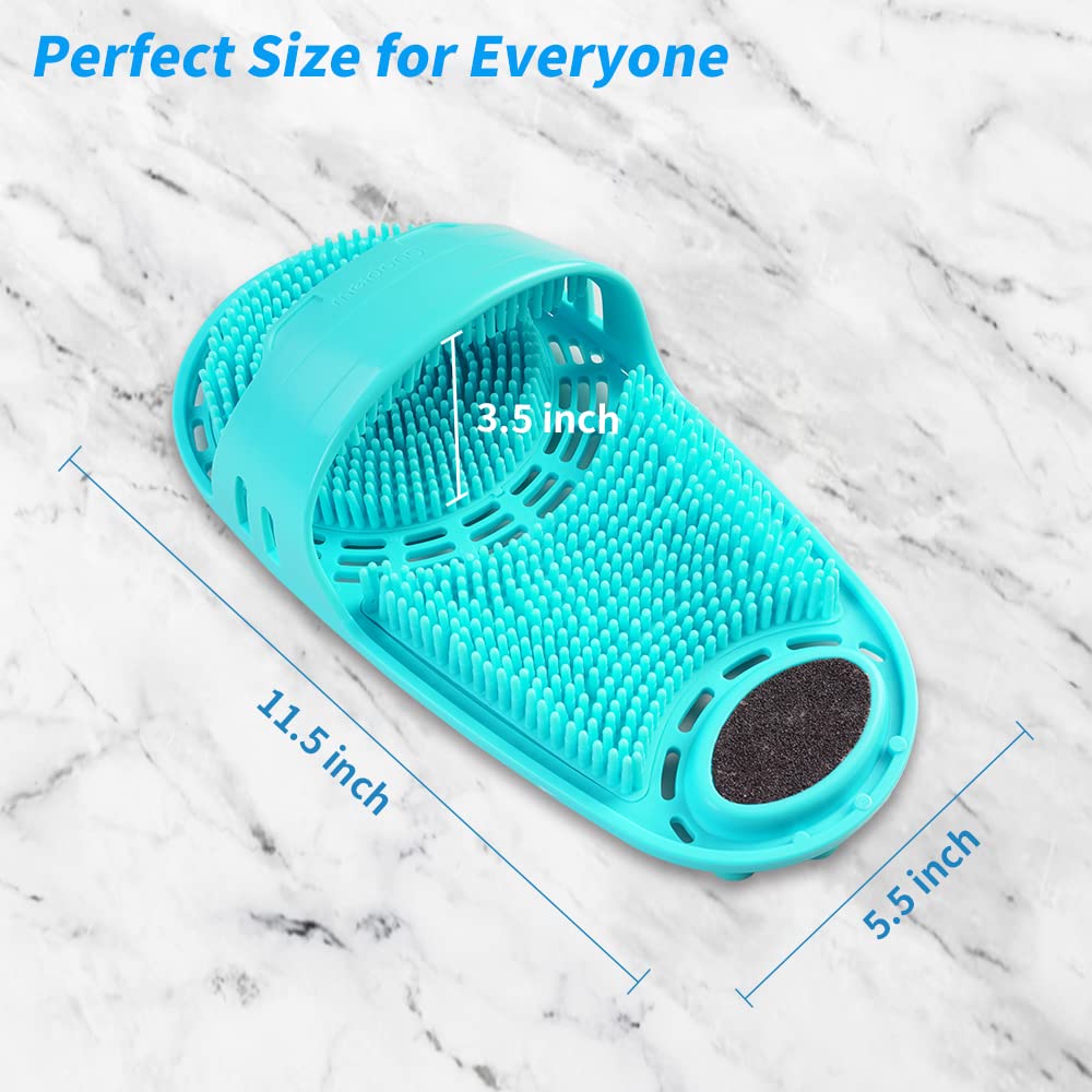Silicone Shower Foot Scrubber Personal Foot Massage and Cleaning with Soft Silicone Bristles and Non-Slip Suction Cups, Foot Scrubbers for Use in Shower Men and Women