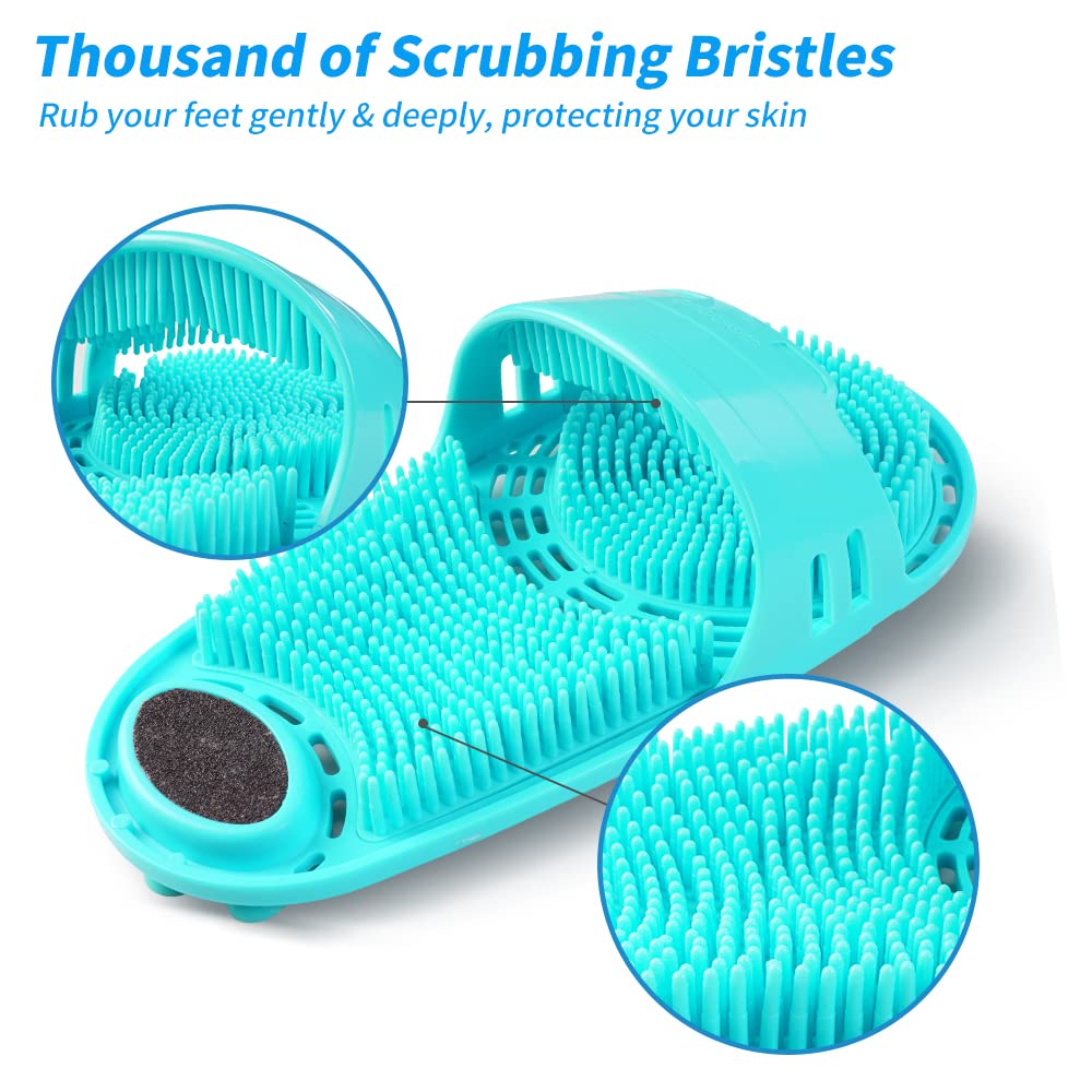 Silicone Shower Foot Scrubber Personal Foot Massage and Cleaning with Soft Silicone Bristles and Non-Slip Suction Cups, Foot Scrubbers for Use in Shower Men and Women