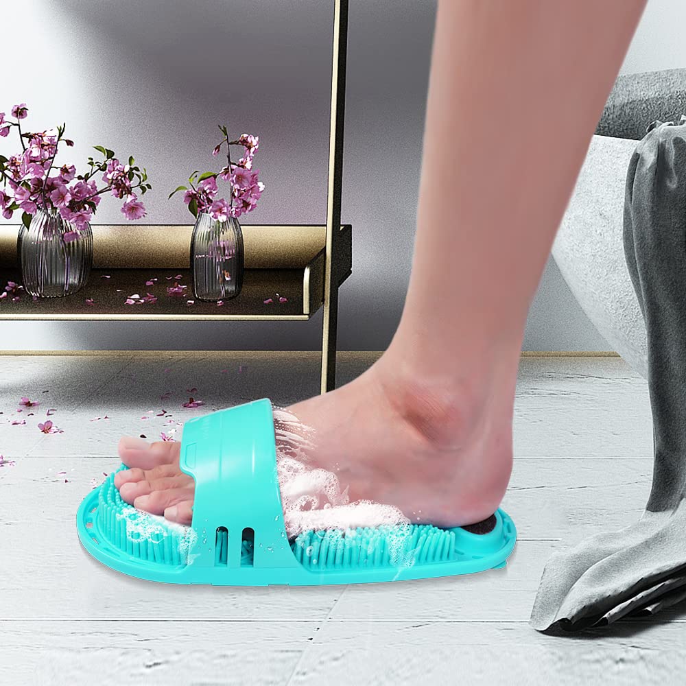 Silicone Shower Foot Scrubber Personal Foot Massage and Cleaning with Soft Silicone Bristles and Non-Slip Suction Cups, Foot Scrubbers for Use in Shower Men and Women