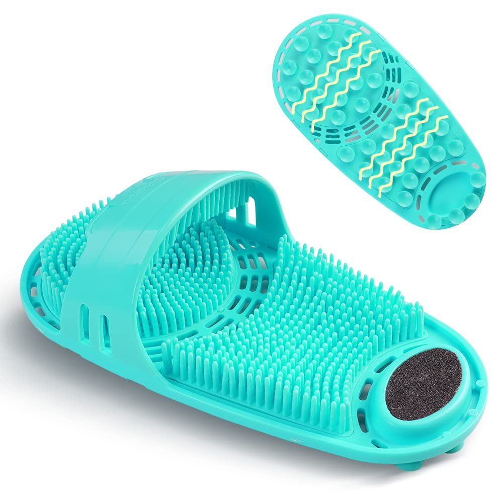 Silicone Shower Foot Scrubber Personal Foot Massage and Cleaning with Soft Silicone Bristles and Non-Slip Suction Cups, Foot Scrubbers for Use in Shower Men and Women
