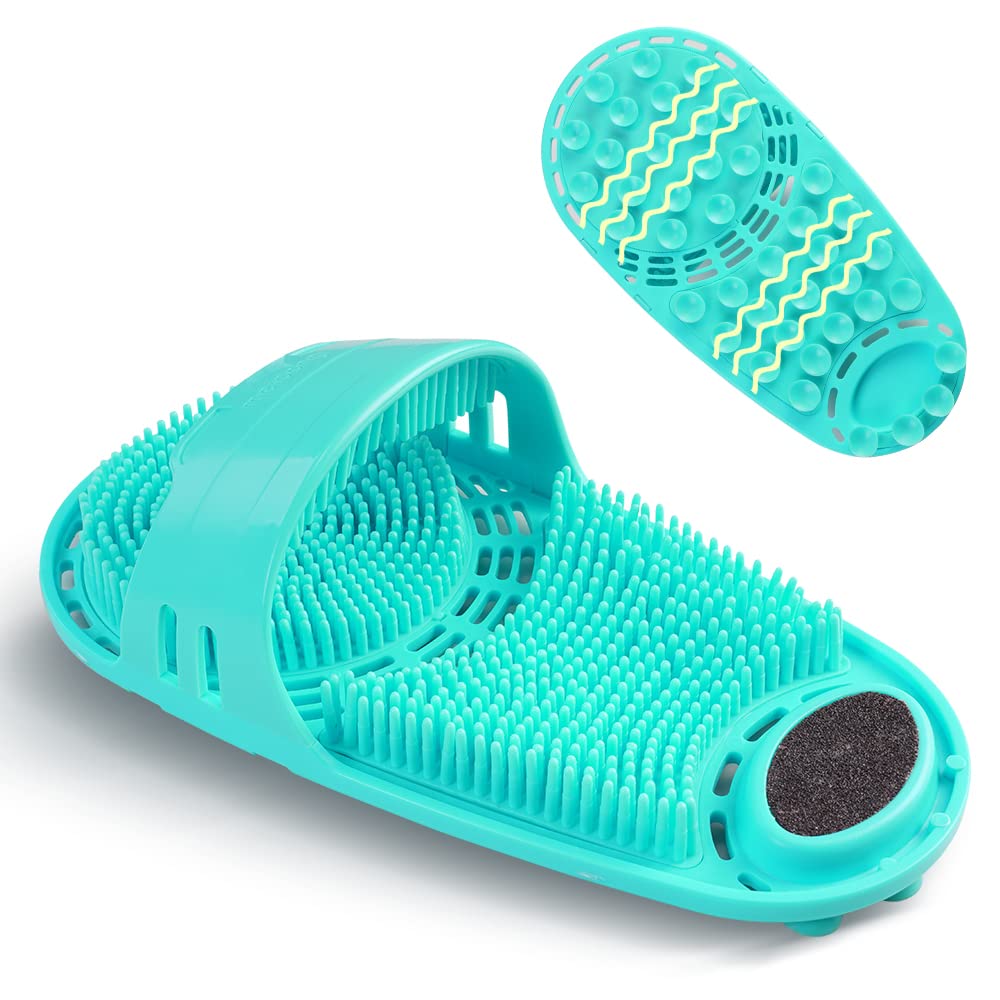 Silicone Shower Foot Scrubber Personal Foot Massage and Cleaning with Soft Silicone Bristles and Non-Slip Suction Cups, Foot Scrubbers for Use in Shower Men and Women