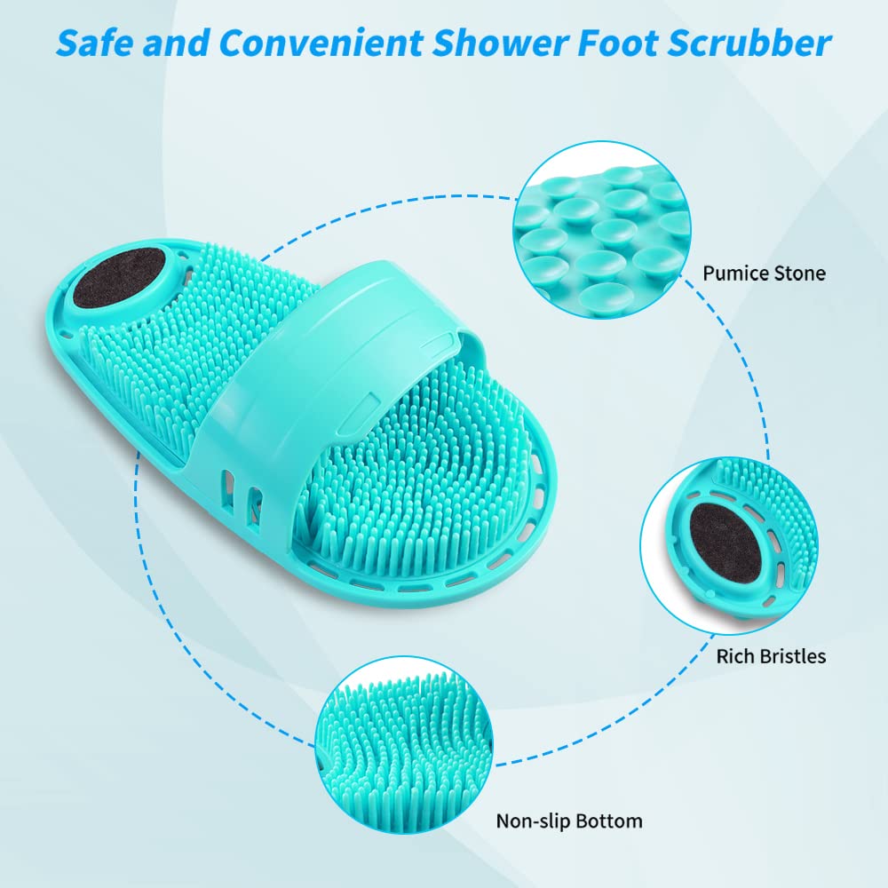 Silicone Shower Foot Scrubber Personal Foot Massage and Cleaning with Soft Silicone Bristles and Non-Slip Suction Cups, Foot Scrubbers for Use in Shower Men and Women