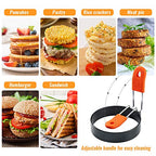 Stainless Steel Egg Rings, Round Breakfast Household Mold Tool Cooking, Non Stick Circle Shaper Egg Rings For Frying Meat Pie, Sandwiches, Egg Maker Molds Set (2 Pack)