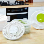 Salad Spinner, Vegetable Washer with Bowl, Anti-Wobble Tech, Lockable Colander Basket and Lid with Pull Cord - Lettuce Washer and Dryer