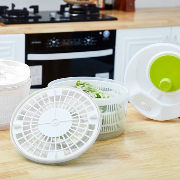 Salad Spinner, Vegetable Washer with Bowl, Anti-Wobble Tech, Lockable Colander Basket and Lid with Pull Cord - Lettuce Washer and Dryer