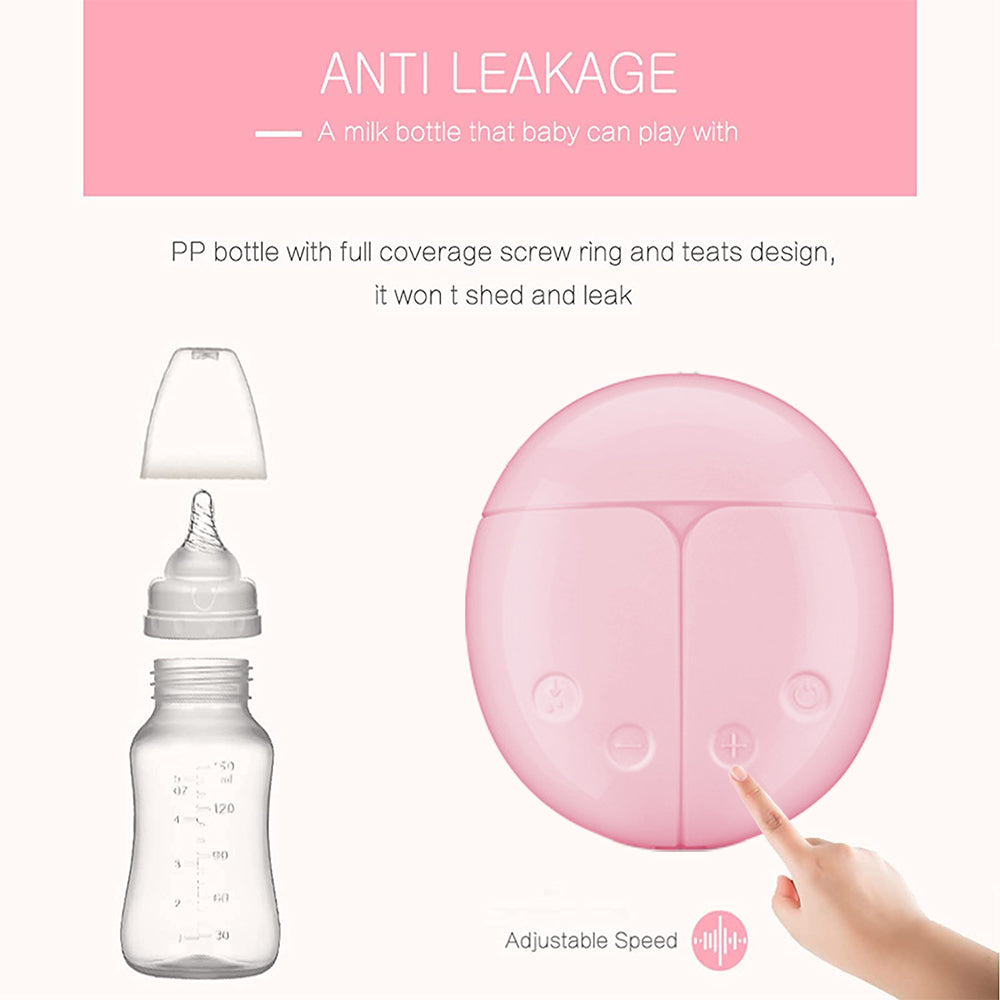 Electric Double Breastpump Portable Milk Saver - Handsfree Silicone Breastfeeding Pump Like a Comfort Massage, Baby Feeding and Breast Care, with USB Charging Cord (Pink)
