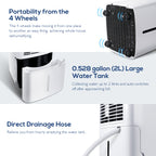 MOVSOU 22-Pint Dehumidifier with Digital Humidity Display and Control, Childlock and Timer, 270 Sq.Ft for Rooms and Basements, White