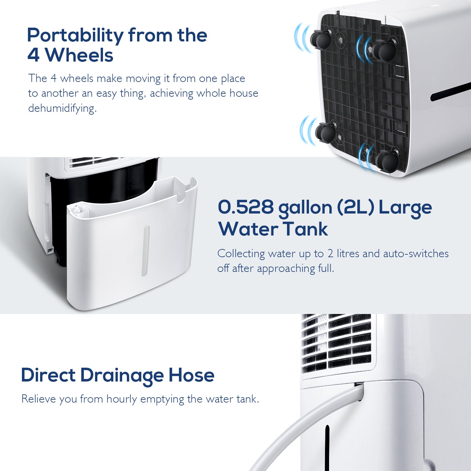 MOVSOU 22-Pint Dehumidifier with Digital Humidity Display and Control, Childlock and Timer, 270 Sq.Ft for Rooms and Basements, White