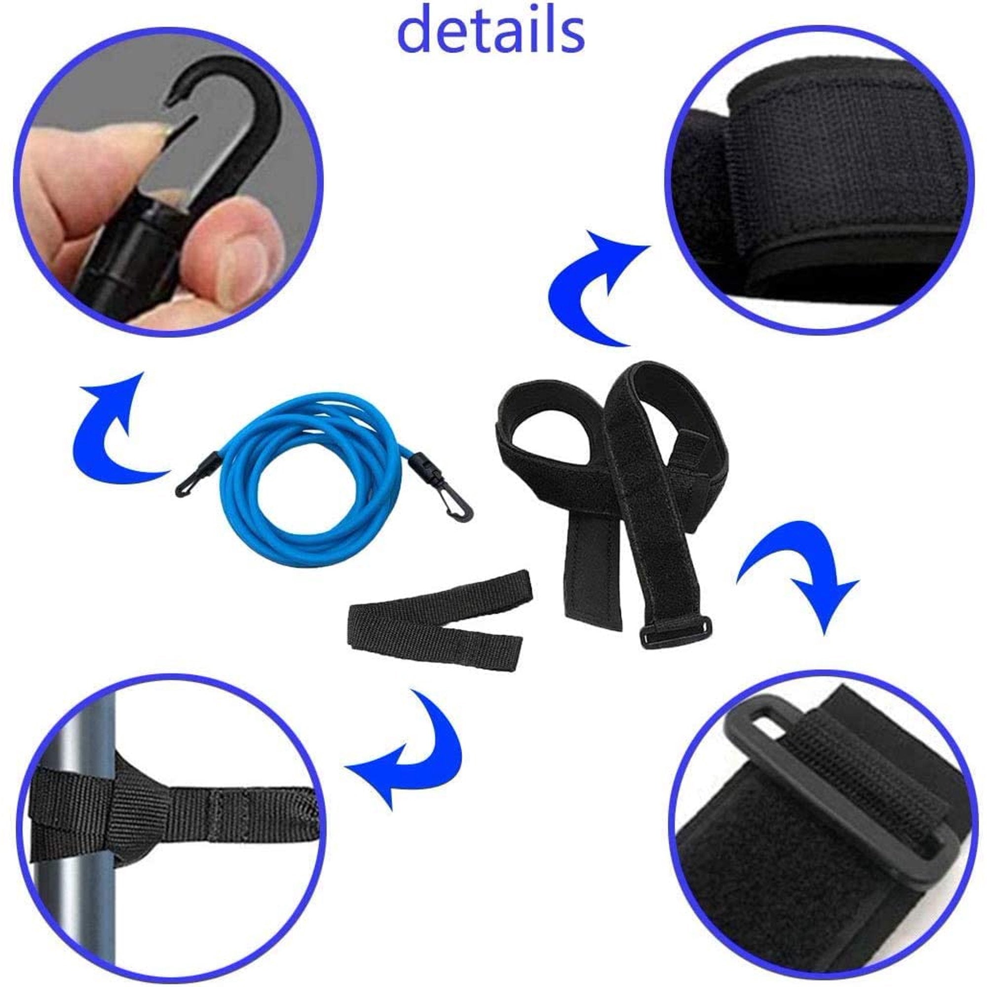 Swimming Belt Training Tether Swim Stationary Resistance Bungee Cords for Adults Kids