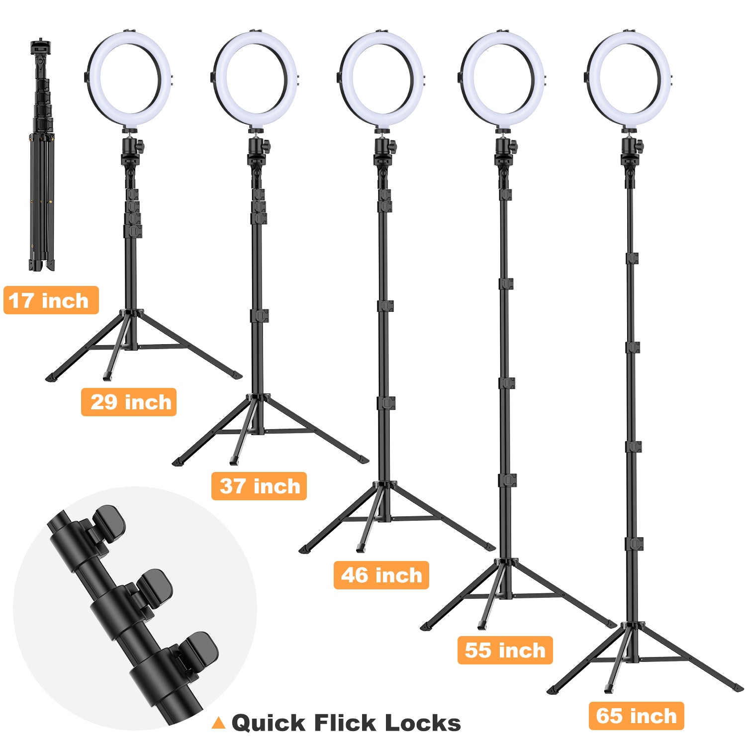 8'' Selfie Ring Light with Tripod Stand - Dimmable Selfie Ring Light LED Camera Ringlight with Tripod and Phone Holder, Remote(Upgraded)