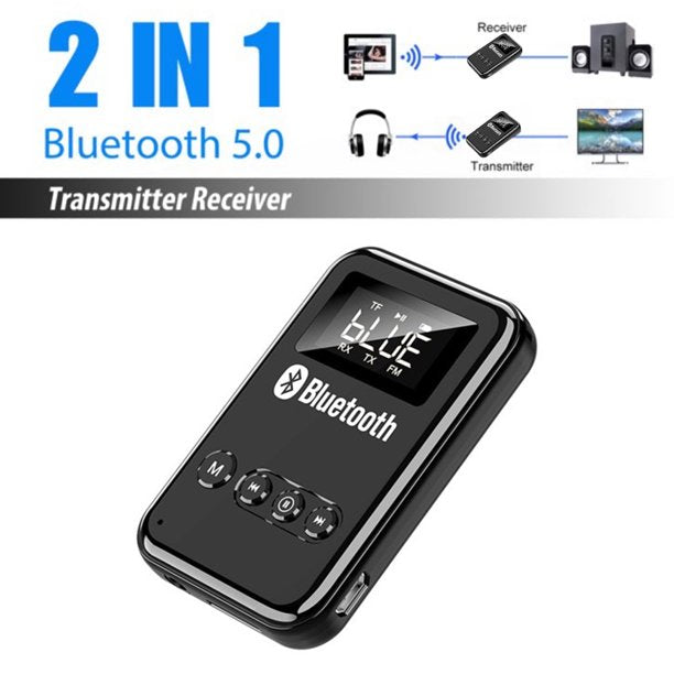 Bluetooth 5.0 Transmitter and Receiver, 2-in-1 Wireless Adapter