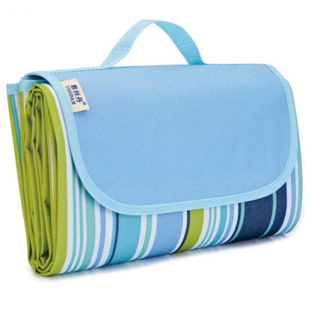 Picnic Mat 57''x79'' Picnic Blanket Striped Handy Beach Mat Sandproof and Waterproof for Picnic, Beaches, RVing, and Outings