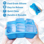 Ice Cube Trays, 3 Pack Food-Grade Silicone Ice Cube Trays Round Big Ice Balls Square Diamond Ice Cube Molds, Reusable and BPA Free Easy Release Reusable for Chilling Whiskey Wine Cocktail