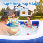 Inflatable Swimming Pool for Kids, 120"x72"x22" Full-Sized Family Swim & Ball Pool for 2 3 4 5 Years Old Kids and Adults, Summer Swim Center for Garden and Backyard