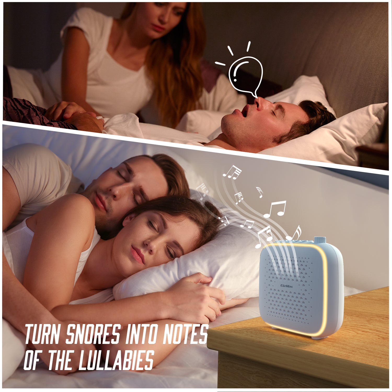 Corlitec White Noise Machine with Night Light, High Fidelity Sound Machine with 39 Sleep Soundtracks for Sleep & Relaxing, Compact Sleep Machine with Timer for Home, Nursery, Office, and Travel