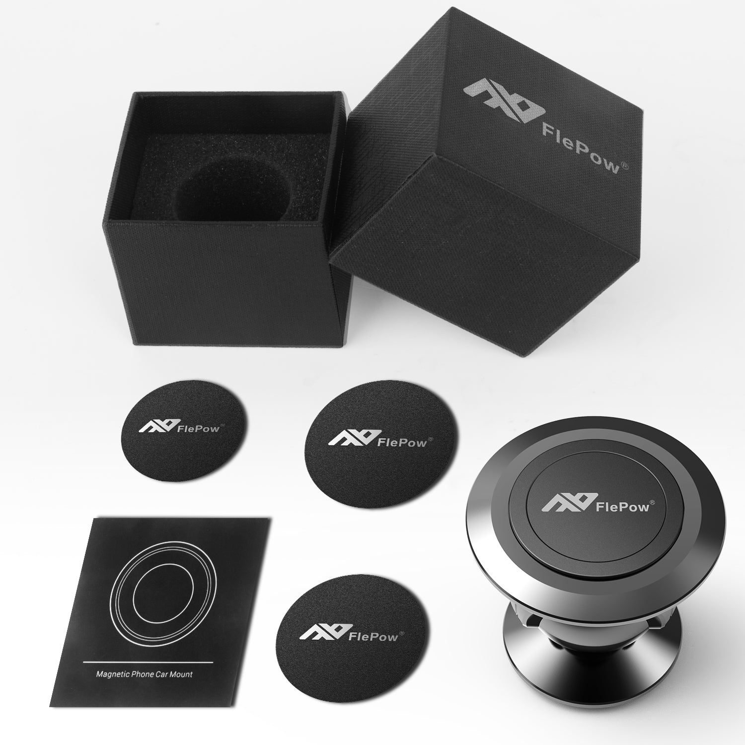 Car Phone Holder, Universal Dashboard Magnetic Phone Mount, 360° Rotation Super Strong Magnetic Phone Holder for Car Compatible with iPhone Samsung and More Phone Holder for Car