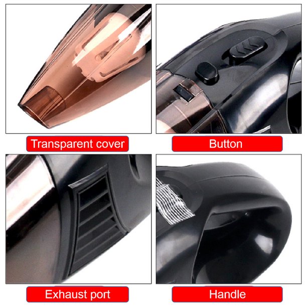 Portable Car Vacuum Cleaner: High Power Cordless Handheld Vacuum - 12V - Best Car & Auto Accessories Kit for Detailing and Cleaning Car Interior Home Car Dual Purpose (Black)