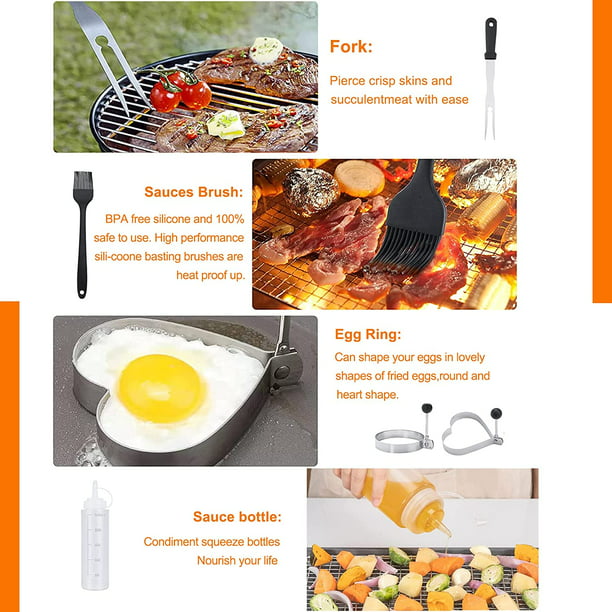 Swtroom Griddle Accessories Kit, 14Pcs BBQ Griddle Kit, Flat Top Grill Accessories for Outdoor Grill, Professional BBQ Grill Tools Set for Outdoor BBQ & Teppanyaki and Camping