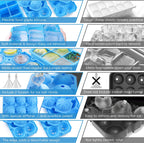 Ice Cube Trays, 3 Pack Food-Grade Silicone Ice Cube Trays Round Big Ice Balls Square Diamond Ice Cube Molds, Reusable and BPA Free Easy Release Reusable for Chilling Whiskey Wine Cocktail