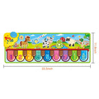 Kids Musical Dance Mat with 6 Animal Sounds Blanket Touch Playmat, Early Education Toys Gift for Girls Boys
