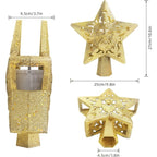 Christmas Tree Topper Projector, LED Star Tree Topper Light, Glitter Gold Star Topper Projector with Rotating Star Projection for Indoor Christmas Tree Decor, Xmas Decorations