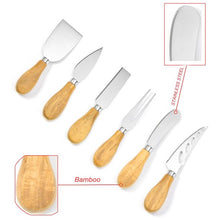 Load image into Gallery viewer, Cheese Knives Set Cheese Spreader Slicer Cheese Cutter Cheese Fork Cheese Spreading Knife for Charcuterie Boards Cutlery Gift Set 6 Pieces Cheese Knife Utensils Set
