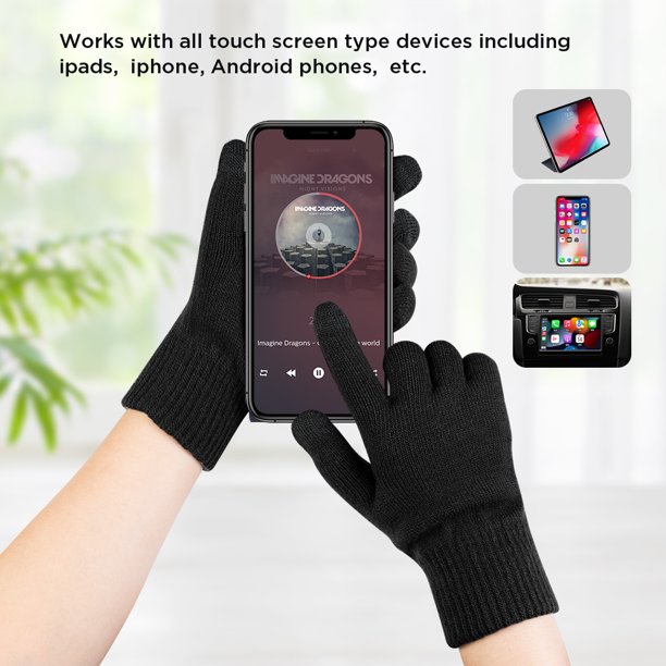 3 Pcs Knit Beanie Hat Scarf and Glove Set for Men and Women, Winter Caps Neck Warmer with Touchscreen Gloves