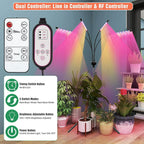 LED Grow Lights for Indoor Plants Full Spectrum Plant Light with 4-Head LED Grow Light, 15-60 in Adjustable Tripod Stand, Red Blue with Remote Control