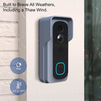 WiFi Video Doorbell Camera Wireless Doorbell Camera 1080P HD PIR Motion Detection 2-Way Audio Night Vision IP65 Waterproof