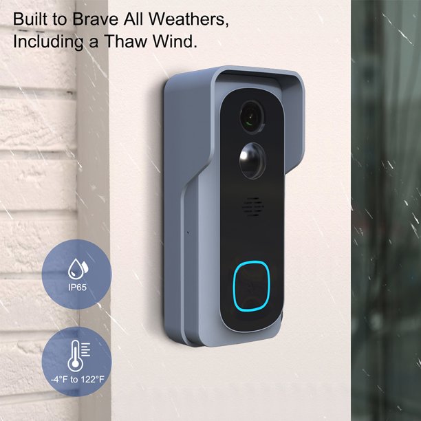 WiFi Video Doorbell Camera Wireless Doorbell Camera 1080P HD PIR Motion Detection 2-Way Audio Night Vision IP65 Waterproof