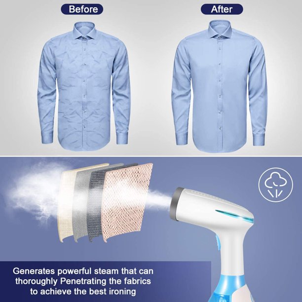 Handheld Garment Steamer Portable Fabric Steamer 280ml Big Removable Water Tank Vertical Fast Heat-up Horizontal Steam Dual-Use Clothes Fabric Wrinkles Steamer for Travel Home Christmas Decor