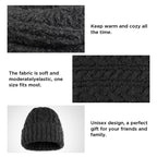 3 Pcs Knit Beanie Hat Scarf and Glove Set for Men and Women, Winter Caps Neck Warmer with Touchscreen Gloves