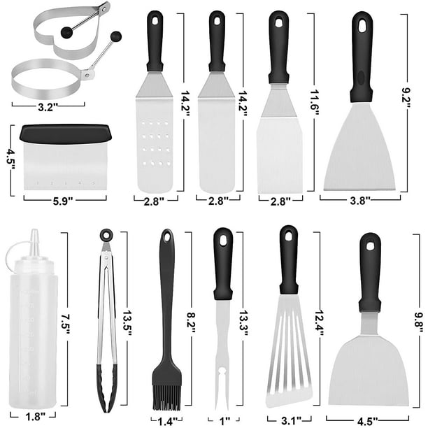 Swtroom Griddle Accessories Kit, 14Pcs BBQ Griddle Kit, Flat Top Grill Accessories for Outdoor Grill, Professional BBQ Grill Tools Set for Outdoor BBQ & Teppanyaki and Camping