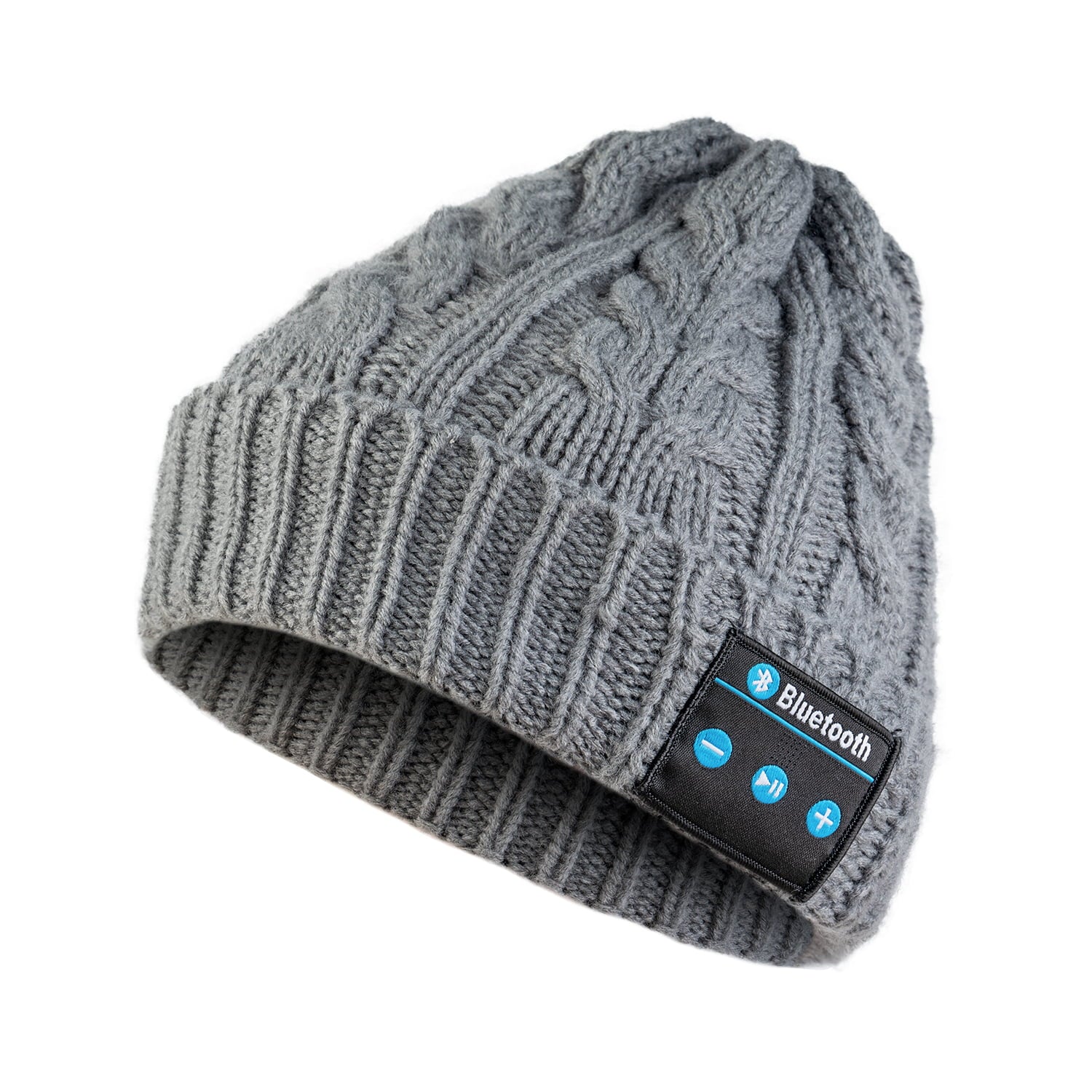 Men Women Bluetooth Beanie, Bluetooth 5.0 Wireless Winter Warm Knit Hats Cap, Mic and HD Speakers, Gifts for Outdoors Family Thanksgiving Christmas , Unisex Christmas Gift (Gray)